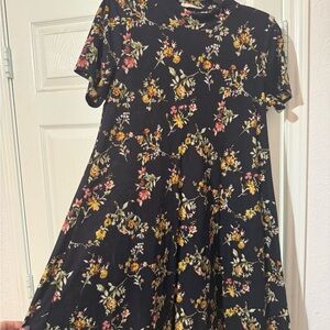 Lush Floral Midi Dress - Black and Yellow